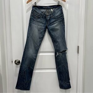 Guess Jeans Straight Leg 24x31 Distressed Denim Stretch